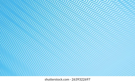 Blue gradient background with stripes wave line pattern