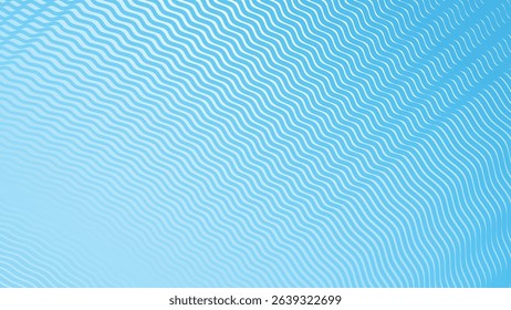 Blue gradient background with stripes wave line pattern
