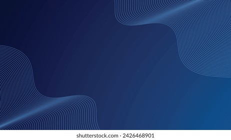 Fondo de pantalla de degradado azul con línea de curva para el fondo o la presentación