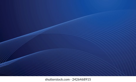 Fondo de pantalla de degradado azul con línea de curva para el fondo o la presentación