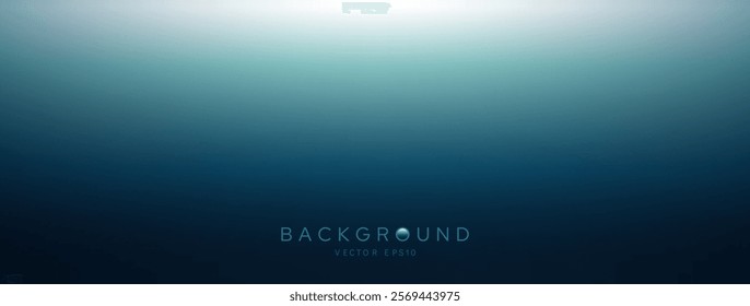 Blue gradient banner background, deep sea color scheme, vector illustration  