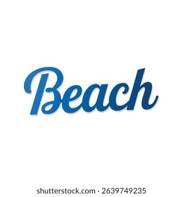 Blue Gradient Beach Typography Design