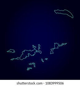 Blue gradient British Virgin Islands map. Detailed, Mercator projection.British Virgin Islands map filled with light blue gradient. High resolution. Mercator projection.