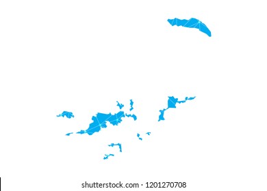 Blue gradient British Virgin Islands map. Detailed, Mercator projection.British Virgin Islands map filled with light blue gradient. High resolution. Mercator projection.