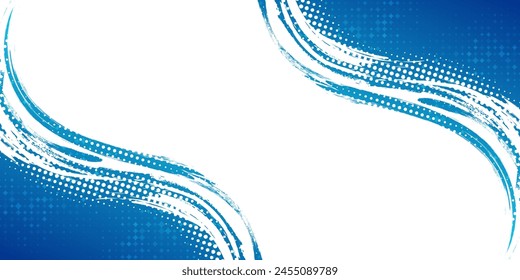 Blue Gradient Brush Background with Halftone Effect. Sport Background with Grunge Style. Scratch and Texture Elements For Design