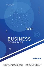  Blue gradient business cover page with abstract shapes.