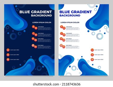blue gradient business flyer template collection design