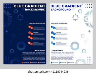 diseño de colección de plantillas de folleto de negocio de degradado azul