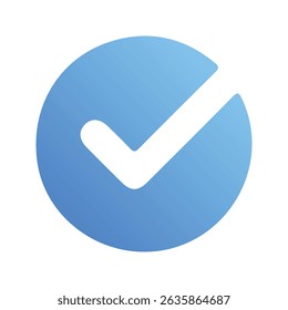 Blue Gradient Checkmark Icon on white background
