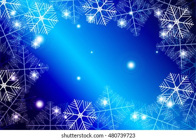 blue gradient christmas background with White snowflakes, Vector illustration. Merry Christmas and Happy New year theme. For greeting card, presentation, design