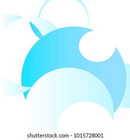 blue gradient circle shapes on white background 