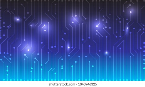 Blue Gradient Circuit board design background, Vector Illustration