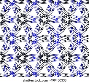 blue gradient color. Abstract floral seamless pattern. geometry design. Vector. For the design, printing, interior design. Seamless pattern.