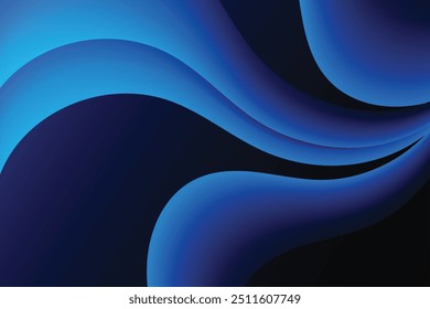 Blue gradient color abstract mesh background banner design. Colorful wave background illusation template on dark background