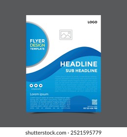 blue gradient color business flyer template