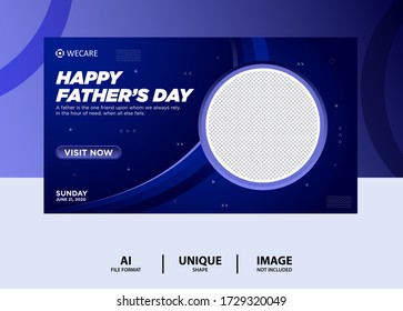 
Blue Gradient Color Father's Day web Banner Design