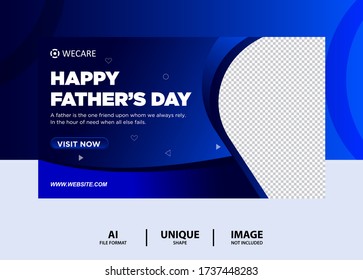 Blue Gradient color father's day Web banner Design