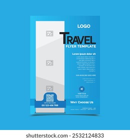 blue gradient color flyer template design