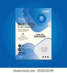 blue gradient color flyer template