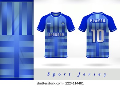 Blue gradient color sports jersey uniform template design