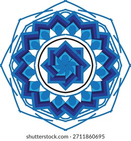 cor de gradiente azul forma quadrada mandala desenho de fundo