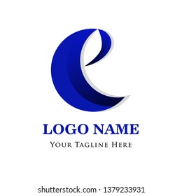 Blue gradient color vector abstract E logo templates