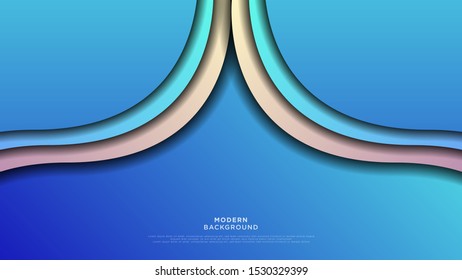 Blue gradient color wave circle layer background with space for text design