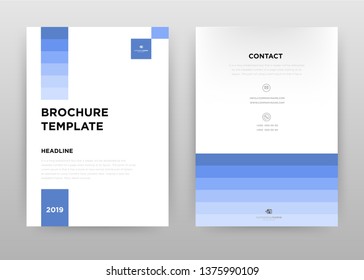 Blue gradient colors business annual report brochure flyer design. Multipurpose abstract brochure template, include cover and back pages. Geometric gradient flyer leaflet vector design