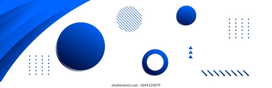 Blue gradient colour wave pattern - geometric circle shapes on a white background. Suit for curve, banner. Futuristic concept. Perfect for modern. High quality degital graphic . Vector EPS10.