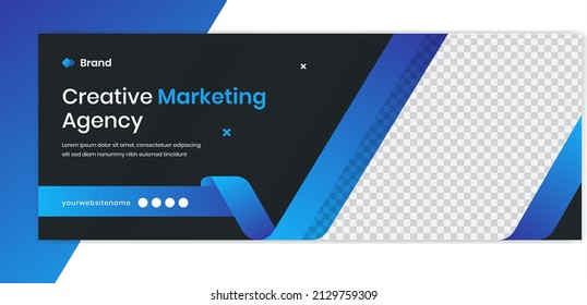 Blue gradient corporate banner design template, business layout vector
