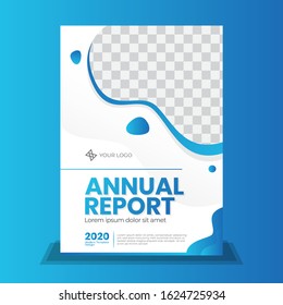 Blue Gradient cover design for annual report, business cover, flyer or booklet. Brochure template layout. A4's cover vector