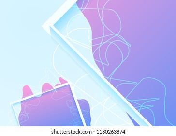 Blue gradient covers design background. Colorful shapes composition. Blue illustration future geometric patterns. Blue shiny hi-tech motion background. Geometric bright brochure design background