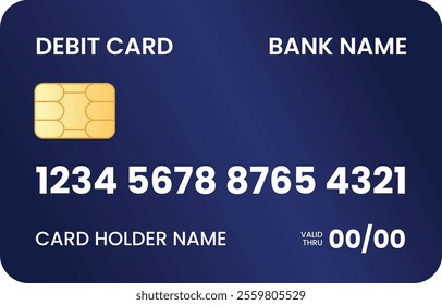 Blue Gradient Debit Card for International Payment While Traveling
