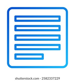 Blue Gradient Document Outline Icon Graphic