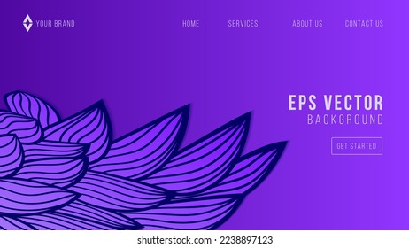 Blue Gradient Doodle Line Waves Web Design Abstract Background EPS Vector For Website, Landing Page, Home Page, Web Page