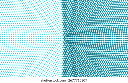 Fondo punteado degradado azul. Fondo abstracto de Vector de círculo de efecto semitono para presentación, Anuncio de Web, página de destino. Con lugar para texto

