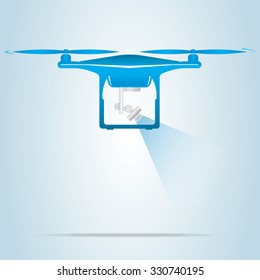 Blue gradient drone illustrated by side 