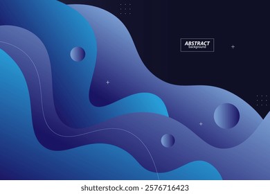 Blue gradient dynamic background illustration with simple wave style. Cool design. Circle shape pattern. Vector Eps10