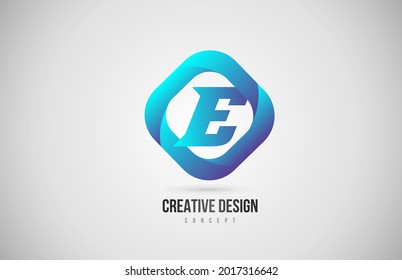 blue gradient E alphabet letter logo icon. Creative design for company