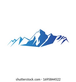 blue gradient everest mountain illustration isolated on white background