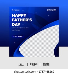 Blue Gradient Father's Day Social Media Post Banner