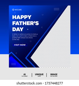 
Blue gradient father's day social media post banner