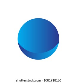 Blue Gradient Flat Sphere Circle Logo Icon Emblem