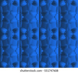 Blue gradient floral seamless pattern. vector illustration. For design, wallpaper, invitation