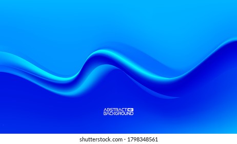 Blue gradient fluid  background. Fluid colors 3d graphic gradient abstract. Shapes abstract futuristic 3d flow.