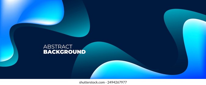 blue gradient fluid background with wavy shapes. great for banner, poster, website, presentation, etc.