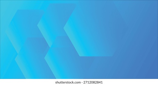 Blue Gradient Geometric Hexagon Background For Tech, Business, And Modern design