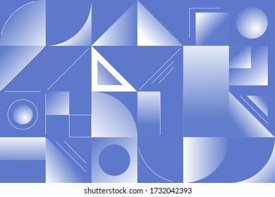 Blaue Farbgeometrie minimalistisches Kunstwerk Poster mit einfacher Form und Figur. Vector