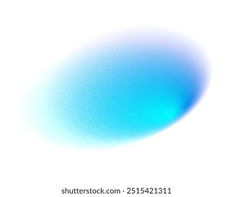 Forma de círculo de gradação de gradiente azul. Abstrato colorido aquarela mancha malha isolado. Aura de gradiente, bolha de neon de grão com efeito de ruído, cor suave. Ilustração vetorial