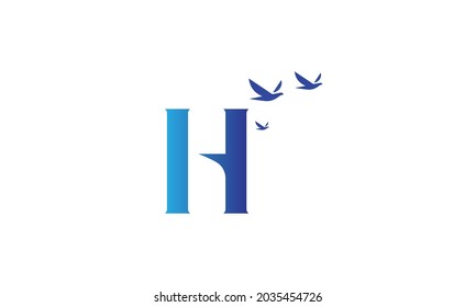 plantilla de logotipo de letra del alfabeto H de gradiente azul. Icono de diseño creativo para empresas y negocios